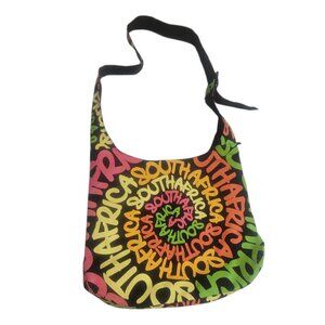 Robin Ruth South Africa Colorful Sling Bag Tote With Adjustable Strap Black Neon